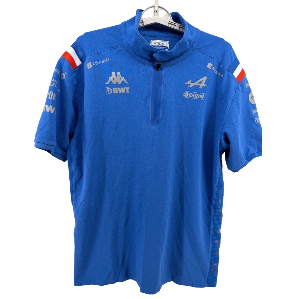 Kappa Alpine F1 Team BWT Gara Blue Quarter Zip Polo Shirt Mens XXL 2XL